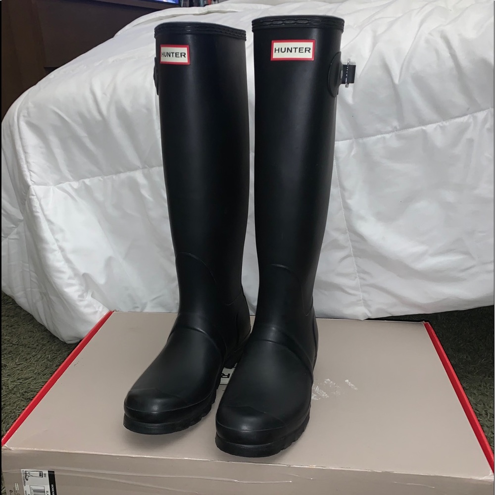 Hunter boots black matte